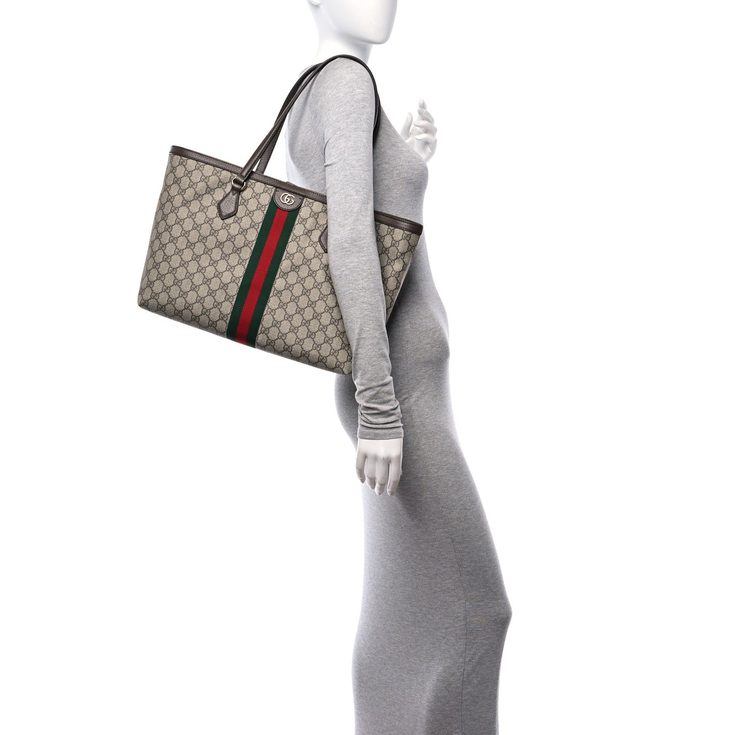 Gucci GG Supreme Monogram Medium Ophidia Shopping Tote Brown 2 of 10