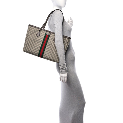 Gucci GG Supreme Monogram Medium Ophidia Shopping Tote Brown 2 of 10
