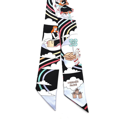 Hermes Silk Carres Volants Twilly Black Ciel Multicolor 2 of 3