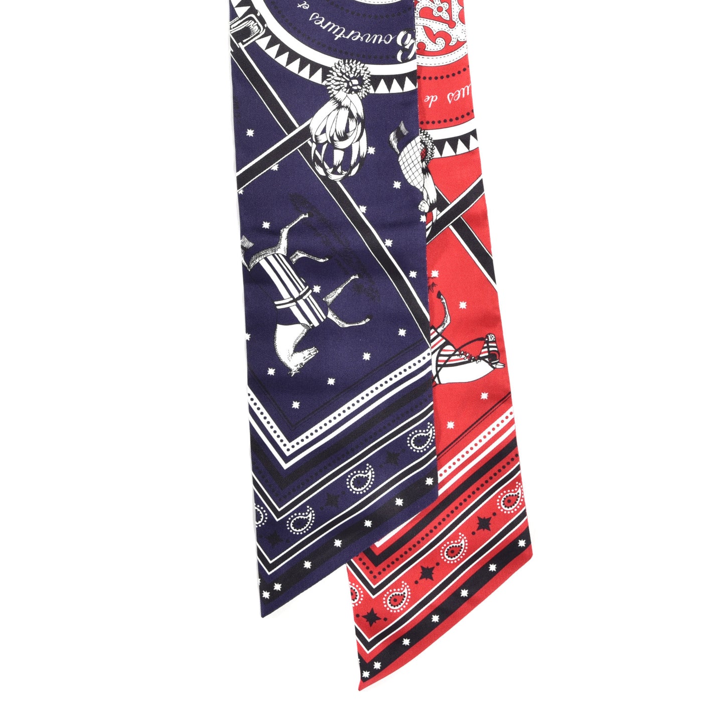 Silk Couvertures Et Tenues Maxi Twilly Slim Rouge Bleu Jean