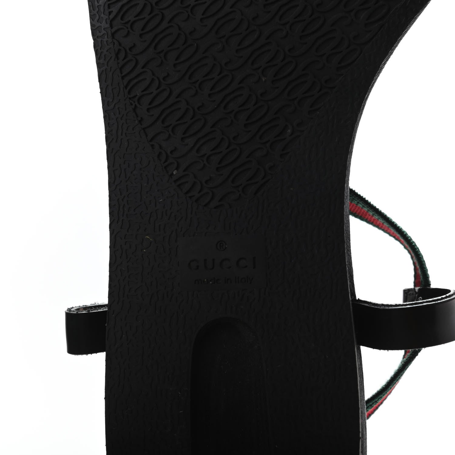 Gucci Nappa Web Wimbledon Thong Sandals 36.5 Black 6 of 9