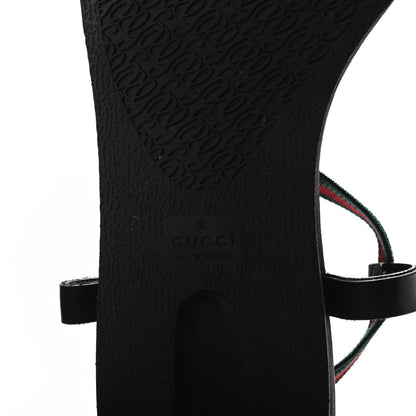Gucci Nappa Web Wimbledon Thong Sandals 36.5 Black 6 of 9