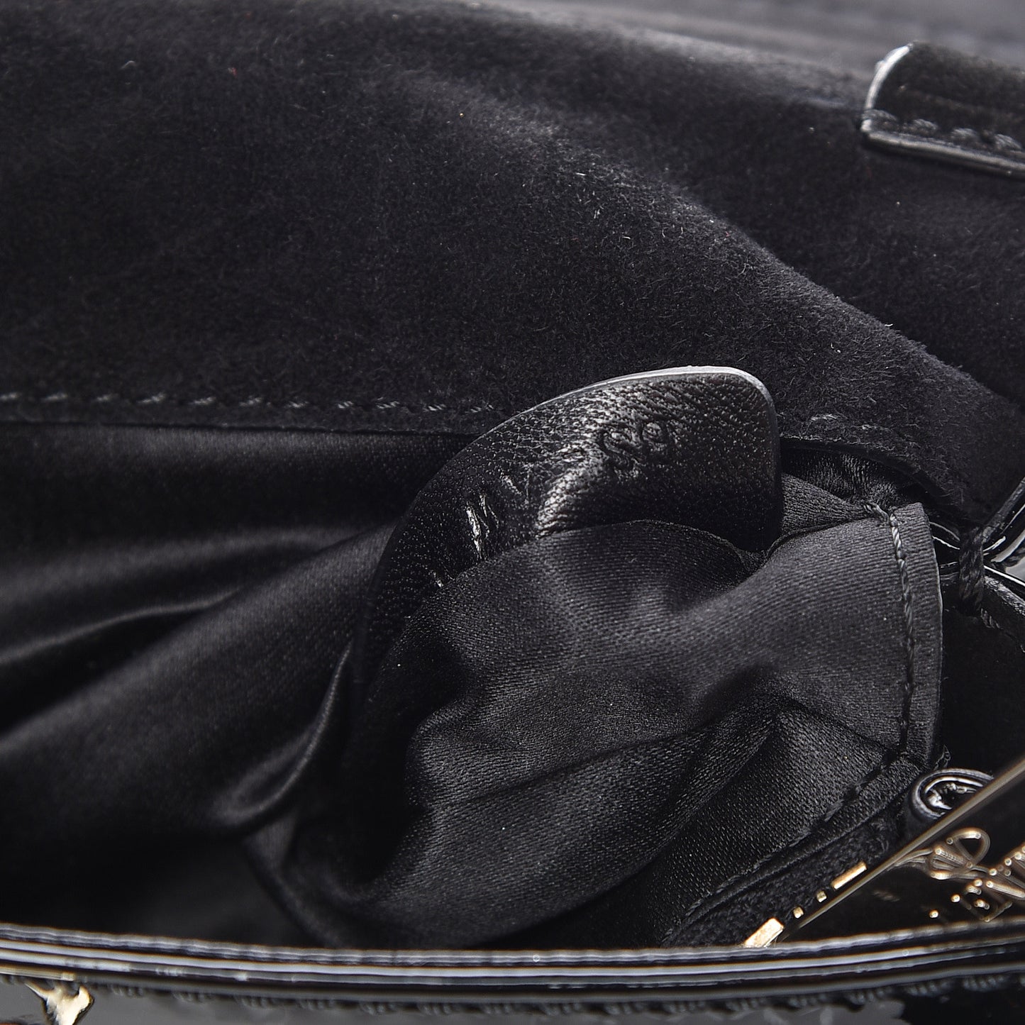 Patent Mini Rockstud Crossbody Bag Black