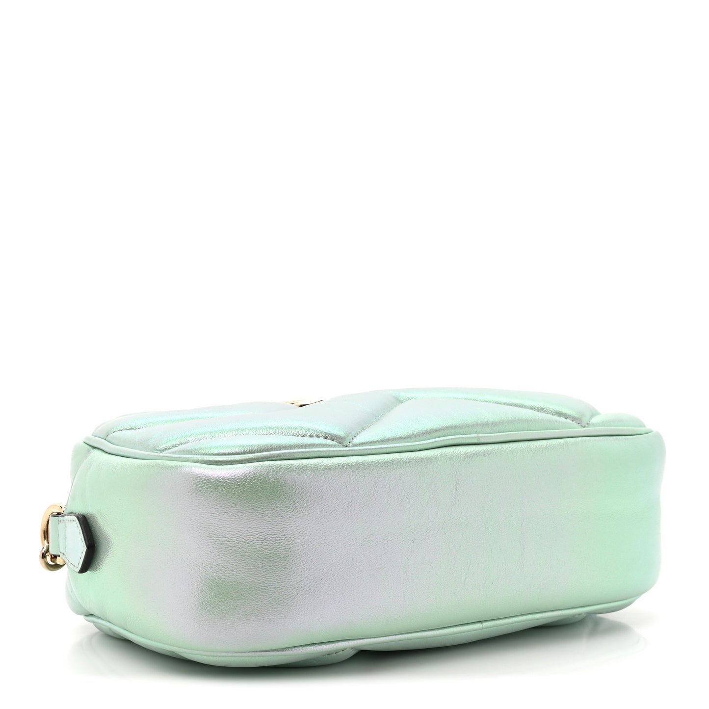 Iridescent Nappa Chevron Matelasse Small GG Marmont Chain Shoulder Bag Iridescent Salvy Green