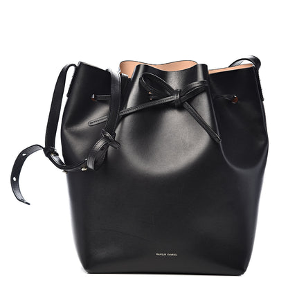 Mansur Gavriel Vegetable Tanned Calfskin Bucket Bag Black Ballerina 3 of 20