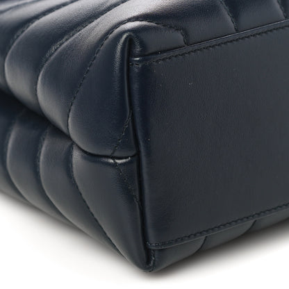 Saint Laurent Calfskin Y Quilted Monogram Small Loulou Chain Satchel Denim Brut 9 of 10