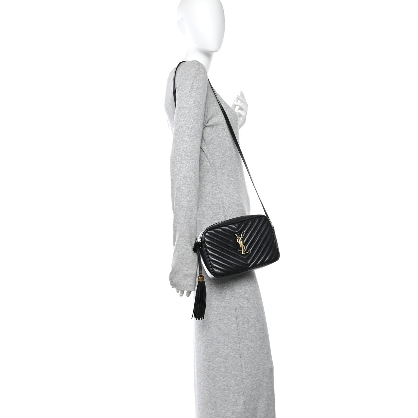 Calfskin Matelasse Monogram Lou Camera Bag Black