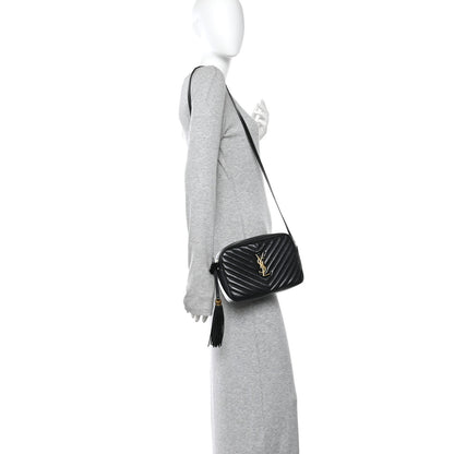 Saint Laurent Calfskin Matelasse Monogram Lou Camera Bag Black 3 of 10