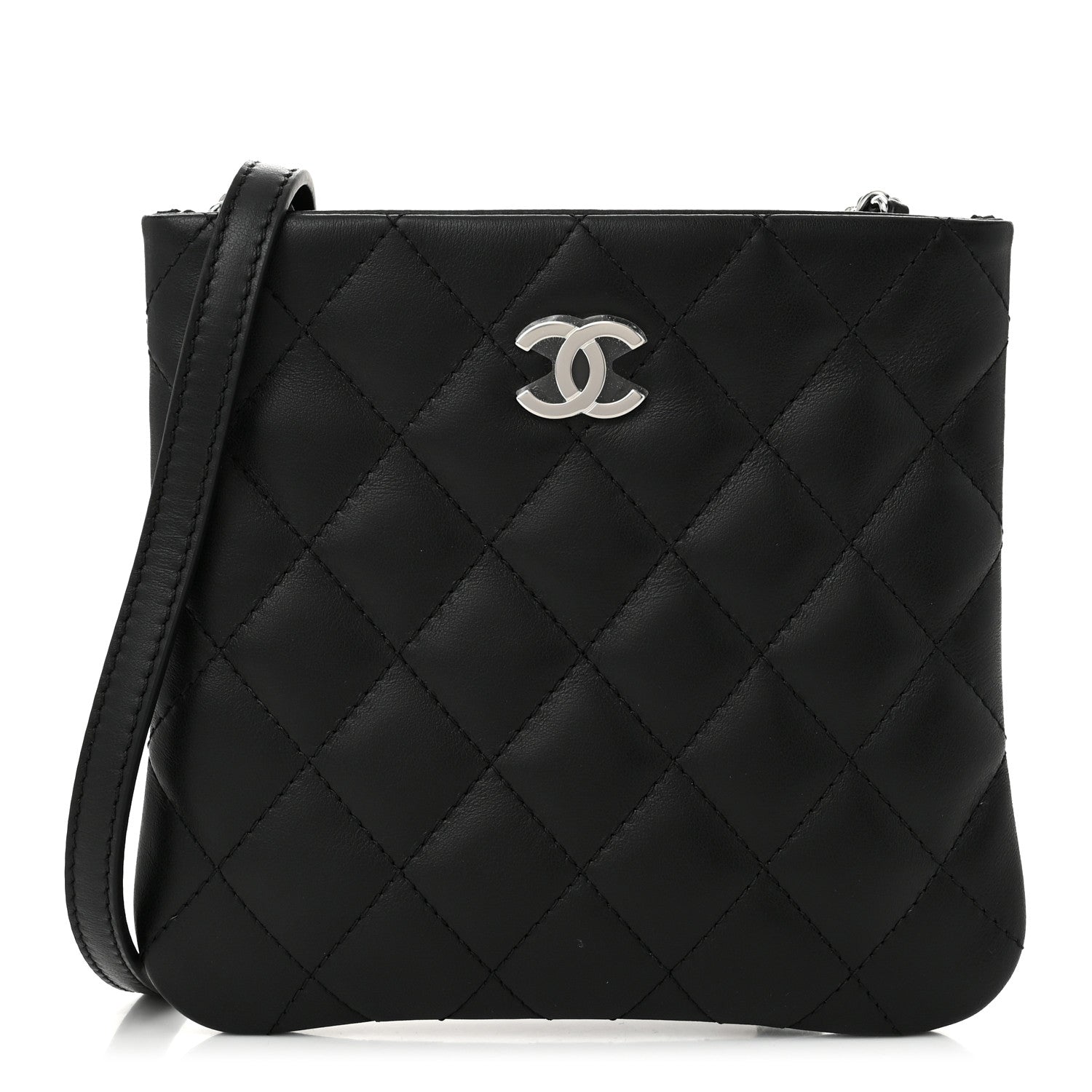 Chanel Lambskin Quilted Uniform Crossbody Bag Black 1 of 10