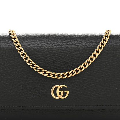 Gucci Dollar Calfskin Petite GG Marmont Wallet Chain Bag Black 8 of 11
