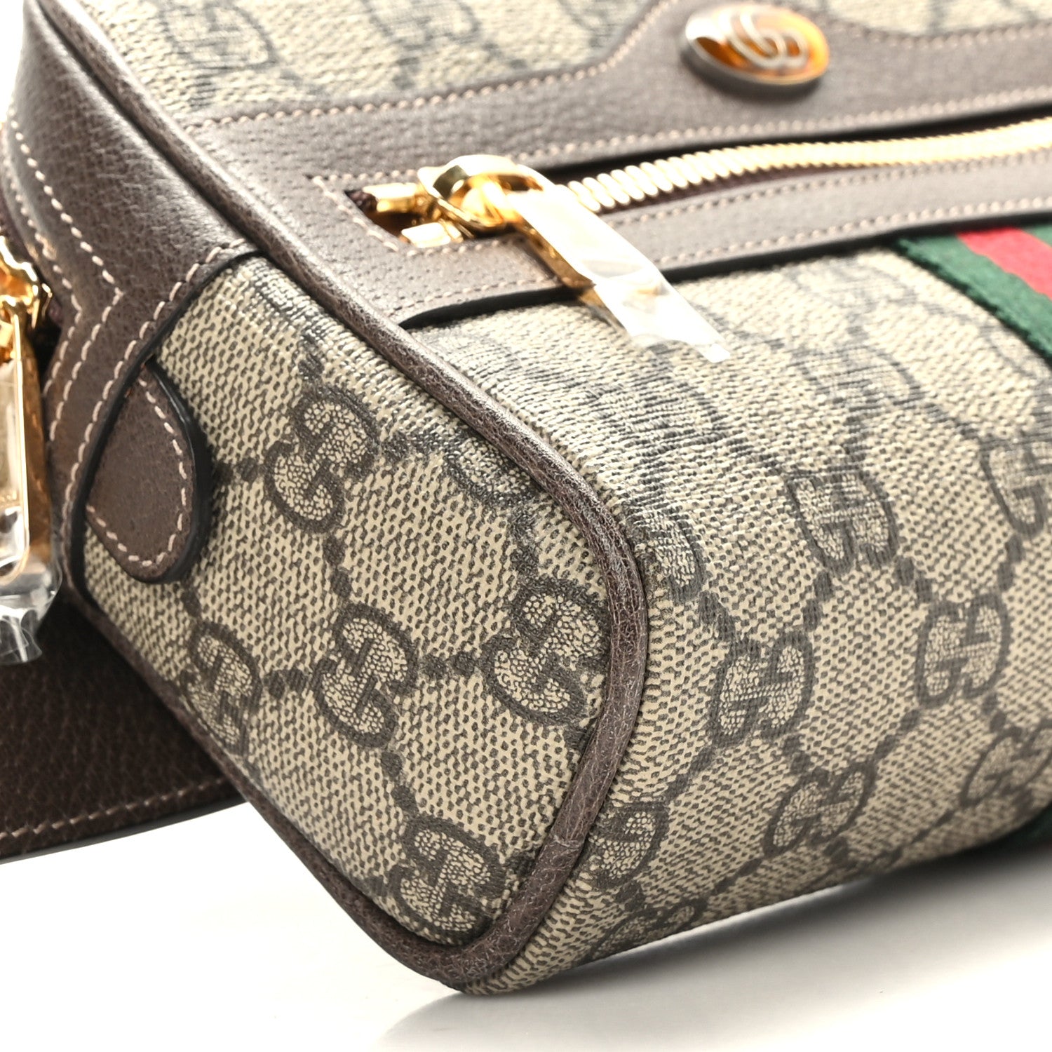 Gucci GG Supreme Monogram Web Small Ophidia Belt Bag 85 34 Dark Brown 9 of 10