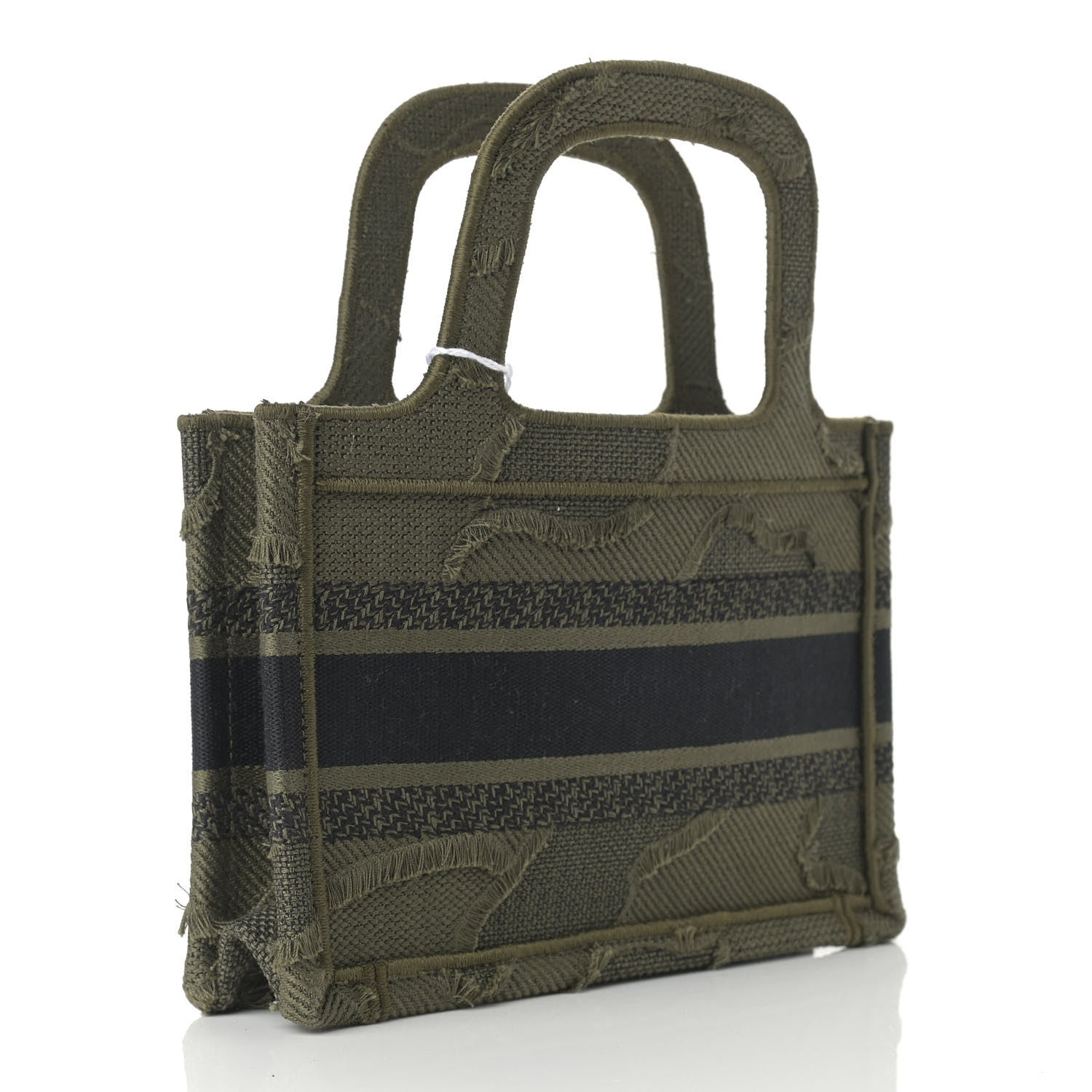 Christian Dior Canvas Embroidered Camouflage Mini Book Tote Green 3 of 11
