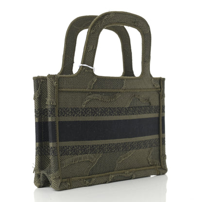 Christian Dior Canvas Embroidered Camouflage Mini Book Tote Green 3 of 11