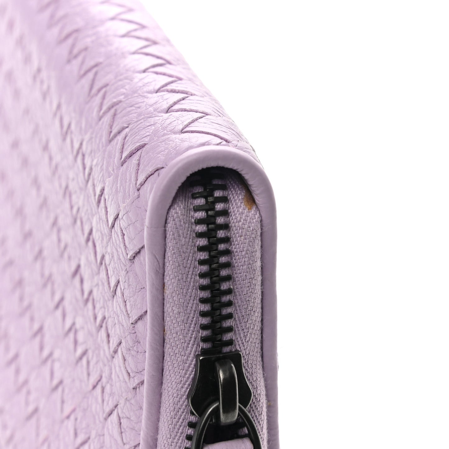 Nappa Intrecciato Zip Around Wallet Lilac