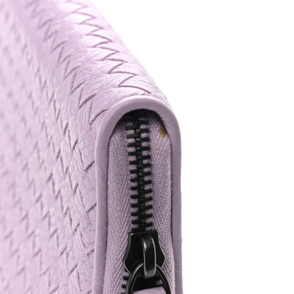 Bottega Veneta Nappa Intrecciato Zip Around Wallet Lilac 9 of 10