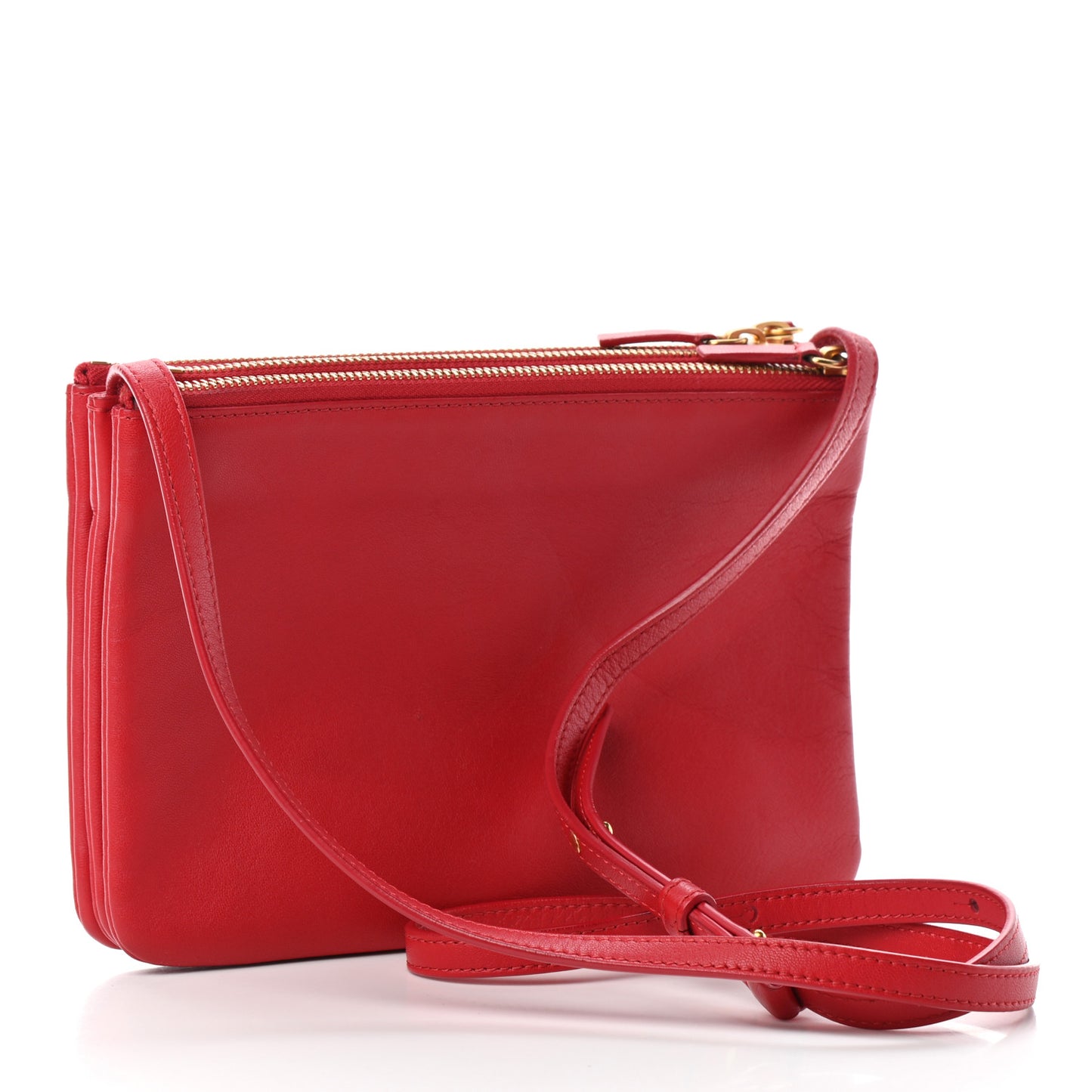 Lambskin Small Trio Crossbody Bag Red