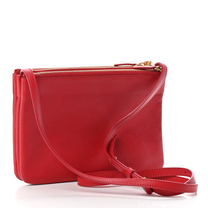 Celine Lambskin Small Trio Crossbody Bag Red 2 of 7