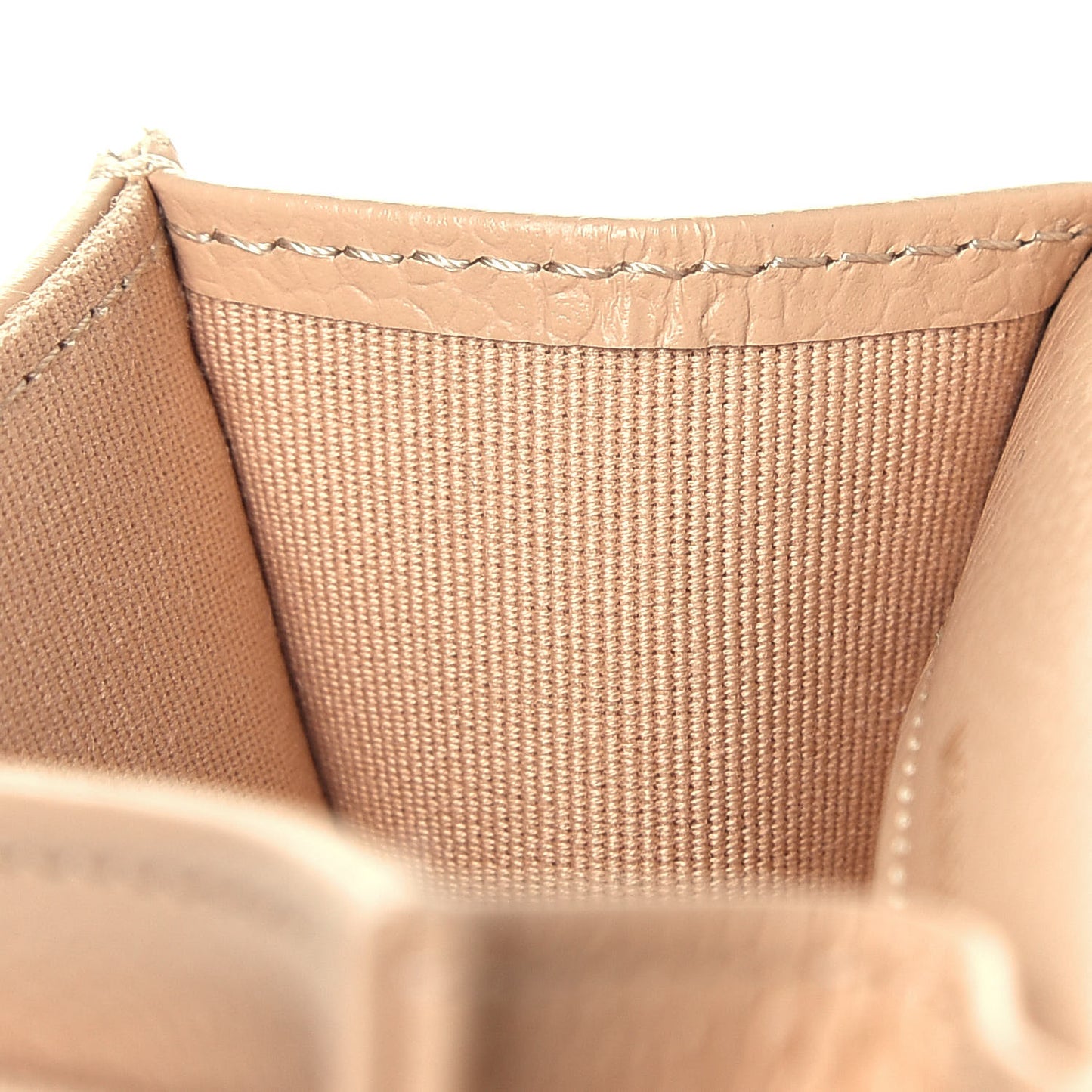 Caviar Quilted Flap Card Holder Wallet Beige