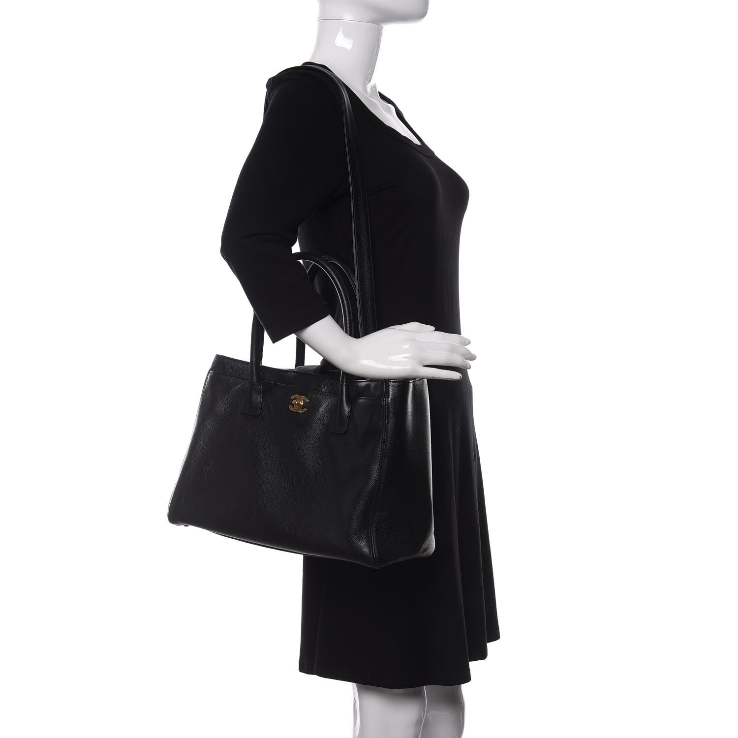 Chanel Calfskin Cerf Executive Shopper Tote Black 2 of 10