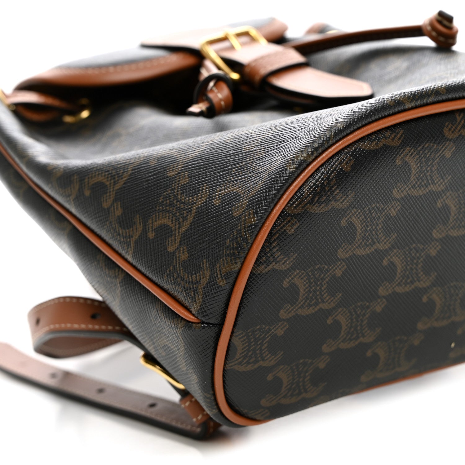 Celine Triomphe Canvas Calfskin Mini Folco Backpack Tan 8 of 9