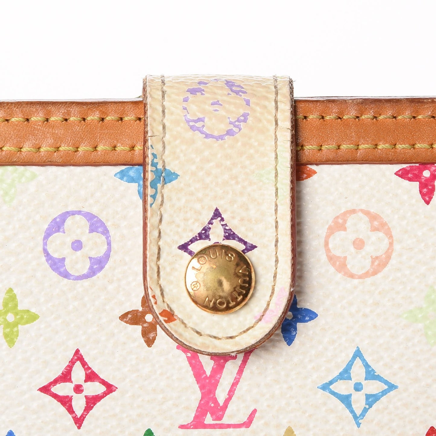 Monogram Multicolor French Purse Wallet White
