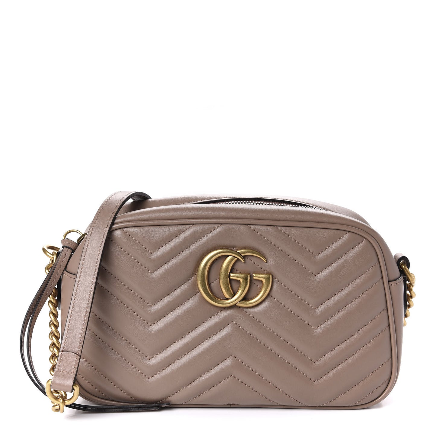 Calfskin Matelasse Small GG Marmont Chain Shoulder Bag Porcelain Rose