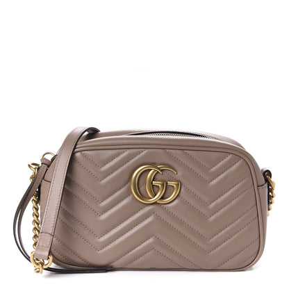 Gucci Calfskin Matelasse Small GG Marmont Chain Shoulder Bag Porcelain Rose 1 of 10