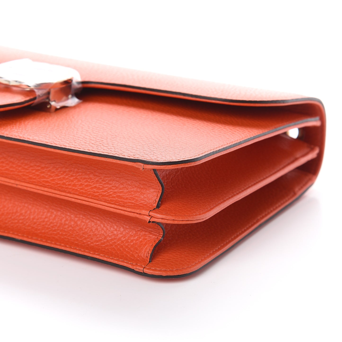 Dollar Calfskin Interlocking G Shoulder Bag Sun Orange