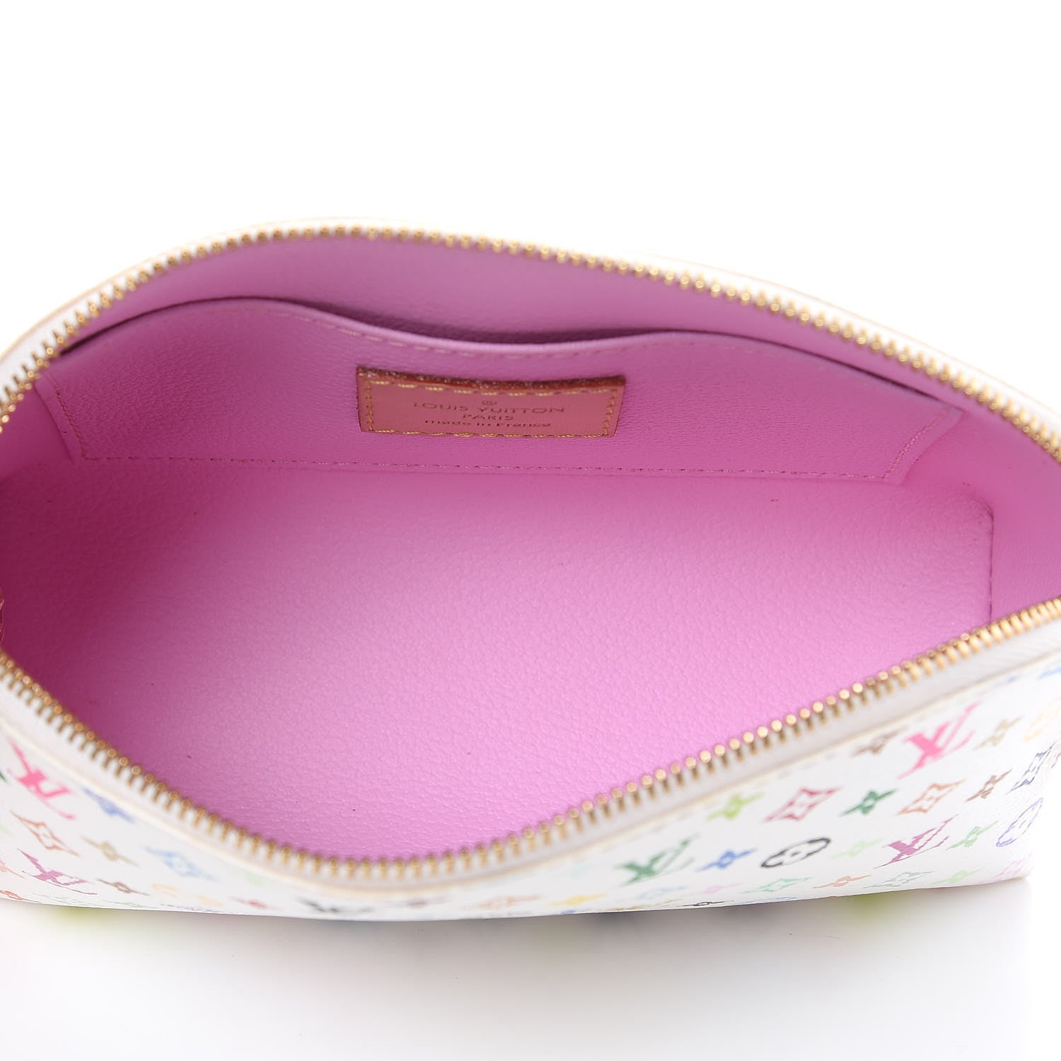 Louis Vuitton Monogram Multicolor Cosmetic Pouch White Litchi 5 of 10