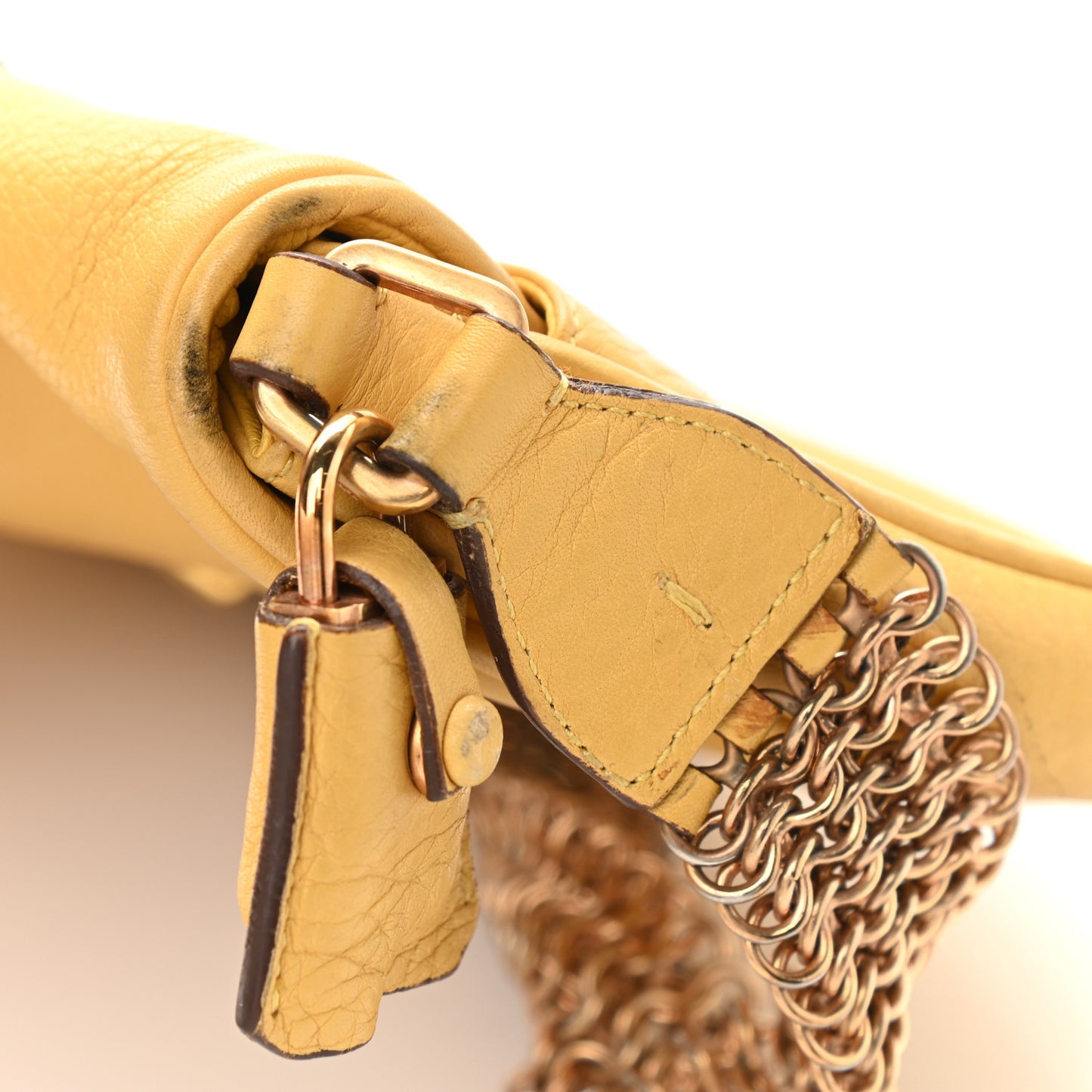 Vitello Daino Cleo Shoulder Bag Yellow