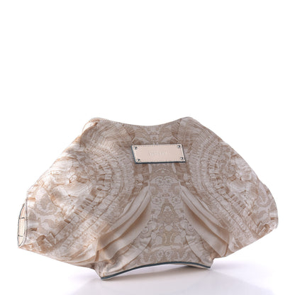 Alexander McQueen Silk Lace Ruffle Printed De Manta Clutch Blush 3 of 8