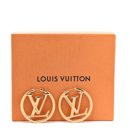 Louis Vuitton Metal Louise Hoop Earrings Gold 5 of 5