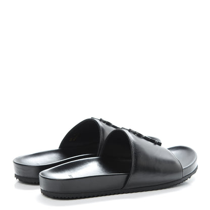 Saint Laurent Lambskin Joan Slide Sandals 37.5 Black 4 of 10