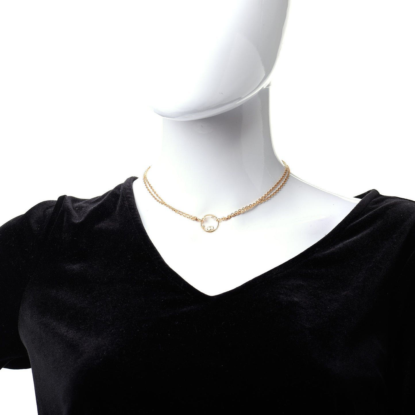 Metal Crystal CD Choker Gold