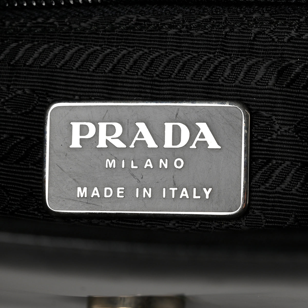 Prada Nylon Spazzolato Triangle Flat Bag Black 6 of 9
