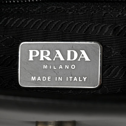 Prada Nylon Spazzolato Triangle Flat Bag Black 6 of 9