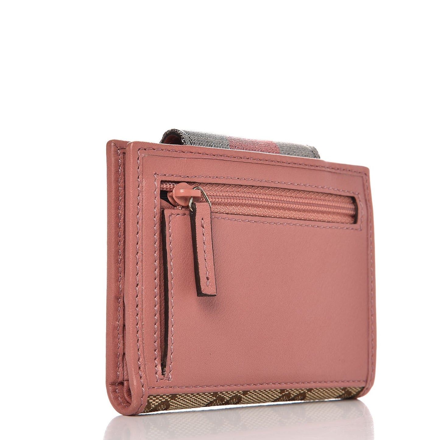 Monogram Web Compact Flap Wallet Pink
