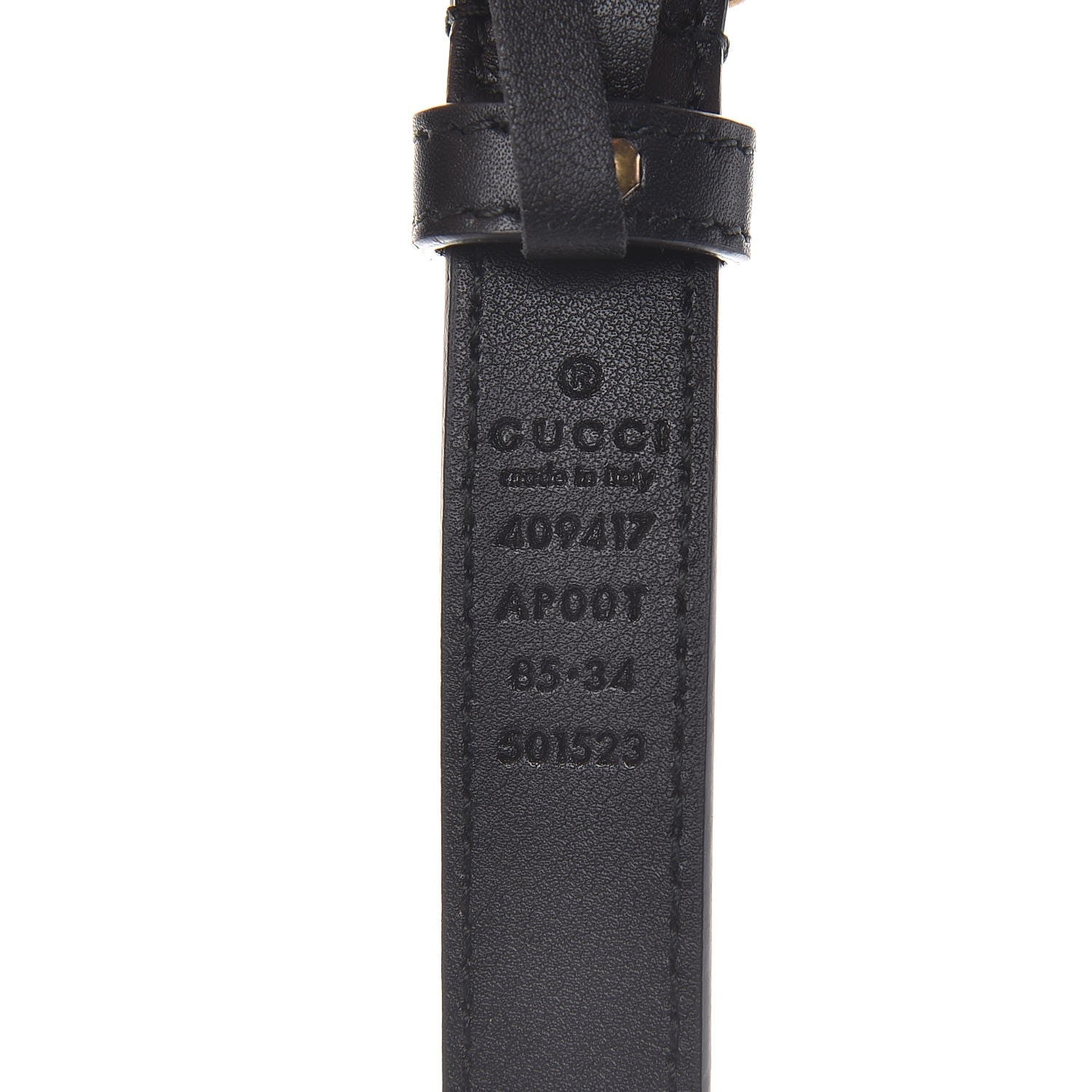Gucci Calfskin Double G 20mm Belt 85 34 Black 4 of 6