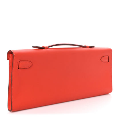 Hermes Swift Kelly Cut Clutch Pochette Capucine 3 of 8