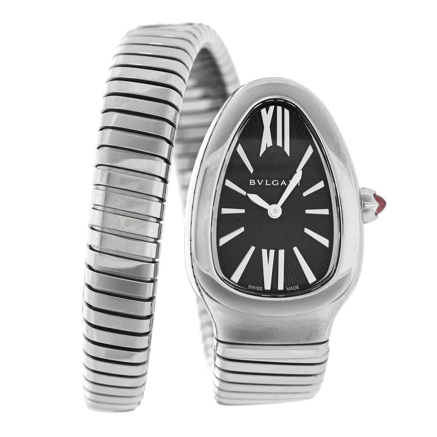 Bulgari Stainless Steel 35mm Serpenti Tubogas Quartz Watch Black 1 of 5