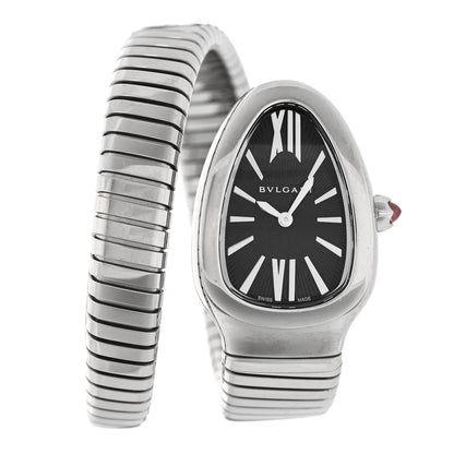 Bulgari Stainless Steel 35mm Serpenti Tubogas Quartz Watch Black 1 of 5