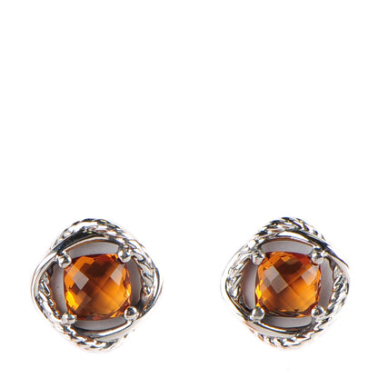 David Yurman Sterling Silver Citrine 7mm Infinity Earrings 1 of 5