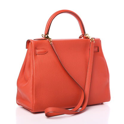 Hermes Togo Kelly Retourne 32 Capucine 2 of 10