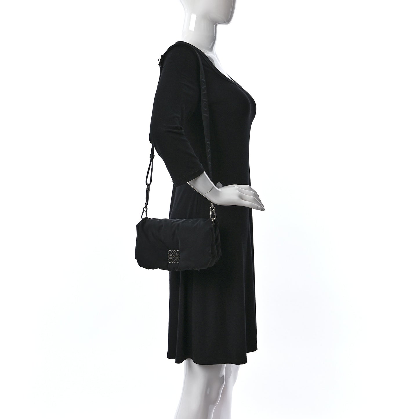 Nylon Mini Goya Puffer Bag Black