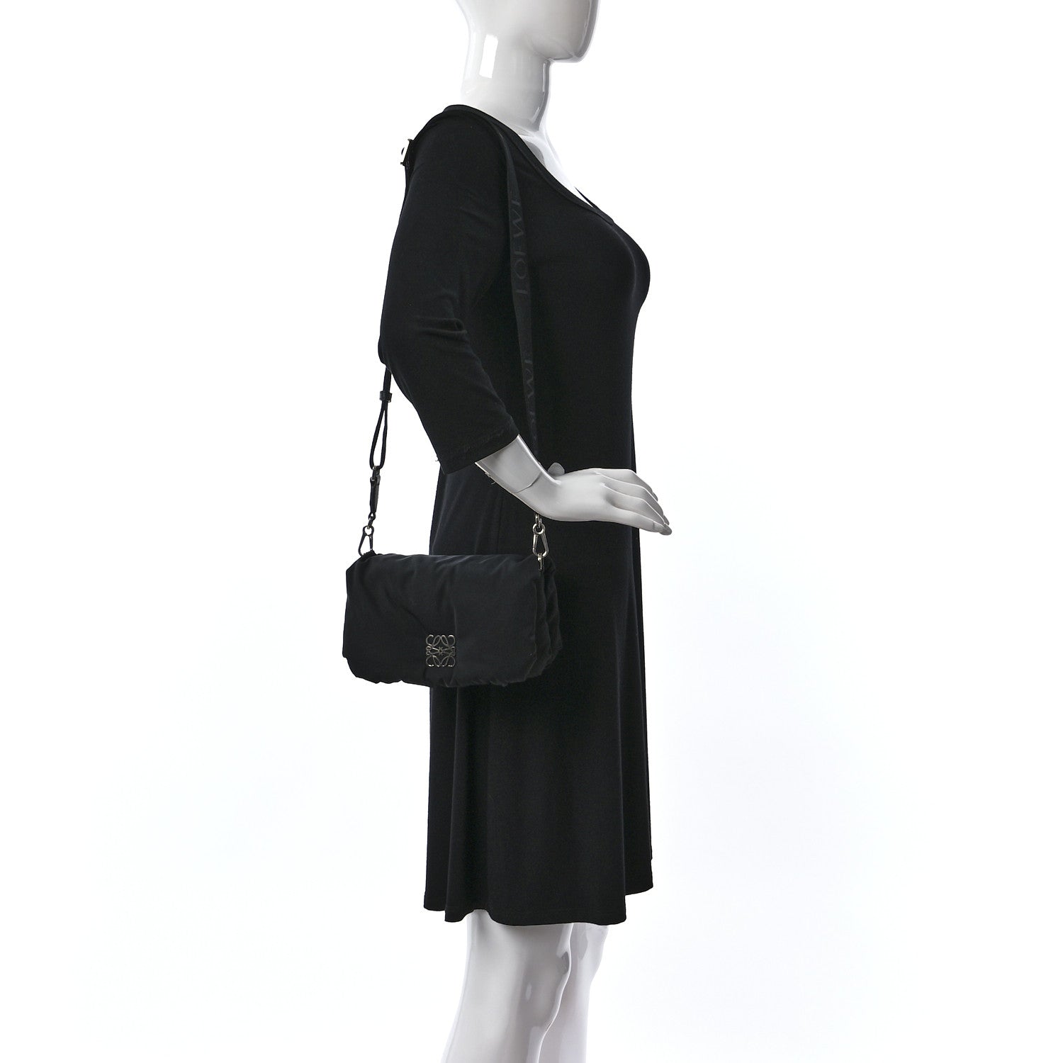 Loewe Nylon Mini Goya Puffer Bag Black 2 of 8