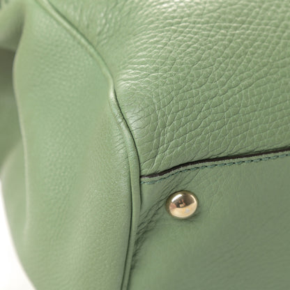 Gucci Pebbled Calfskin Medium Bamboo Shopper Tote Green 12 of 15