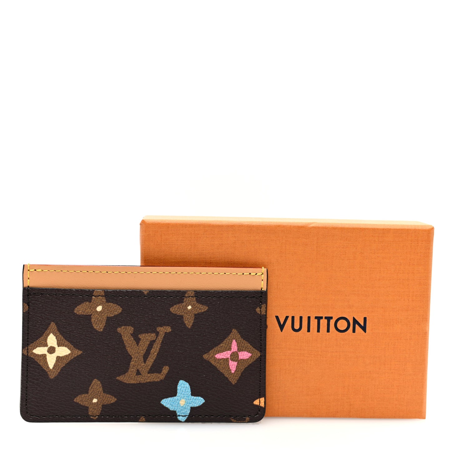 Monogram Craggy Card Holder Chocolate