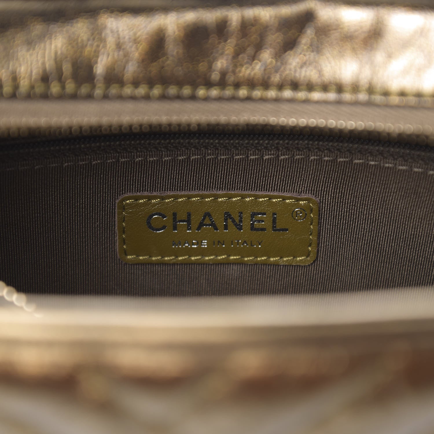 Chanel Metallic Calfskin Chevron Quilted Small Gabrielle Hobo Gold 6 of 10