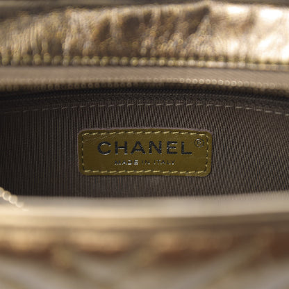 Chanel Metallic Calfskin Chevron Quilted Small Gabrielle Hobo Gold 6 of 10