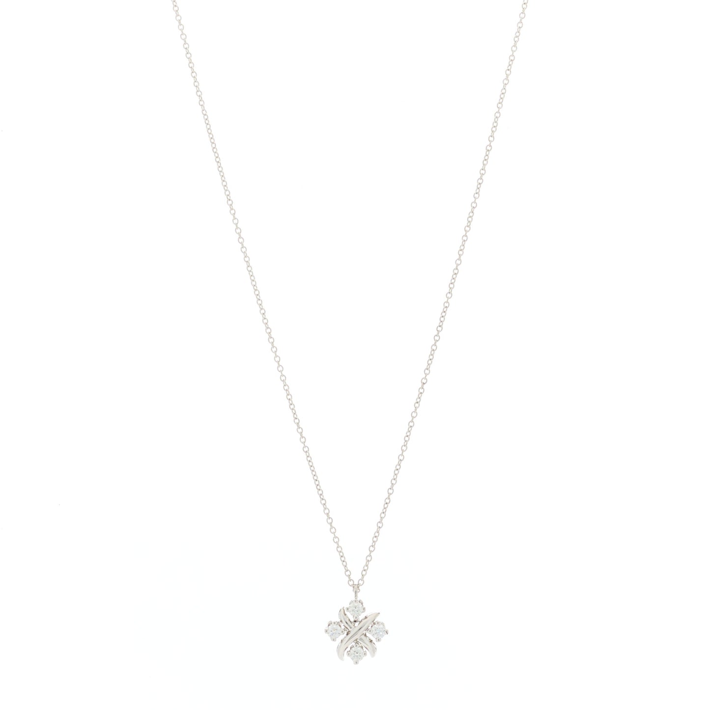 Platinum Diamond Schlumberger Lynn Pendant Necklace